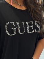 Guess - Guess Logo Long Ss Tee - Zwart