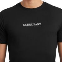 Guess Jeans - Gj Ss Cn Slim Logo Embro Tee - Zwart