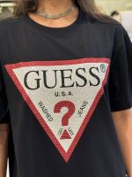 Guess - Ss Cn Shiny Triangle Tee - Zwart