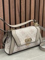 Guess - Karnilla Logo Flap Shldr Bag - Beige