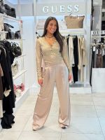 Guess - Katie Satin Wide Leg Pant - Beige