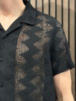 Guess - Lattice Knit Shirt - Zwart