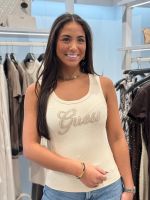 Guess - Logo Script Tank Top - Beige