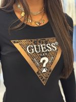 Guess - Ls Cn Leo Traingle Tee - Zwart