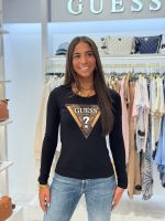 Guess - Ls Cn Leo Traingle Tee - Zwart