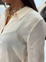 Guess - Ls Marthe Logo Shirt - Beige