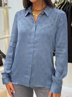 Guess - Ls Marthe Logo Shirt - Blauw