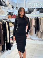 Guess - Ls Rib Logo Button Vonn Dress - Zwart