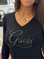 Guess - Ls Vn Stephanie Logo Swtr - Zwart