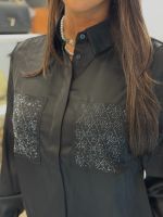 Guess - Marguerite Hotfix Pokets Shirts - Zwart