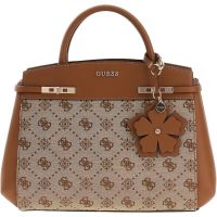 Guess - Melinda Logo Tri Comb Satchel - Beige
