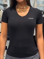 Guess - New Carrie Ss T-shirt V Neck - Zwart