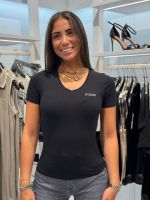 Guess - New Carrie Ss T-shirt V Neck - Zwart