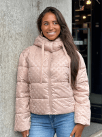 Guess - New Daisy Crop Logo Puffer - Roze
