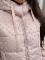 Guess - New Daisy Crop Logo Puffer - Roze