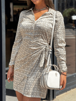 Guess - New LS Alya Printed Dress - Beige