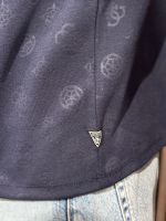 Guess - Nico Embossed Knit Ss Crew - Blauw