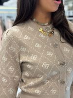 Guess - Sarah 4G Ls Cn Cardi Swtr - Beige