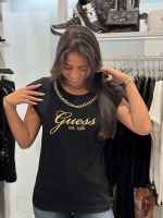 Guess - Ss Cn Crystal Logo Tee - Zwart