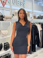 Guess - SL Karole Draped NK Mini Dress - Zwart
