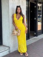 Guess - SL VN Ellie Pointelle Mixed Ma - Geel