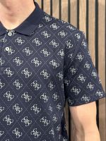 Guess - Ss All Over 4G Jacqaurd Polo - Blauw