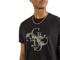 Guess - Ss Bsc Crafted Bird Tee - Zwart