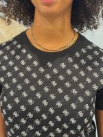 Guess - Ss Cn 4G Allover Tee - Zwart