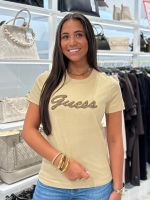 Guess - SS CN Beads Script Tee - Beige