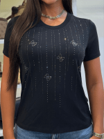Guess - Ss Cn Diamond Fall Tee - Zwart