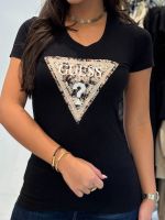Guess - Ss Cn Leo Triangle Tee - Zwart