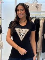 Guess - Ss Cn Leo Triangle Tee - Zwart