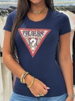 Guess - SS CN Paisley Triangle Tee - Blauw