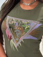 Guess - SS CN Palm Triangle Tee - Groen