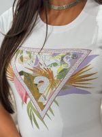 Guess - SS CN Palm Triangle Tee - Wit