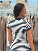 Guess - Ss Cn Striped Mini 4G Logo Tee - Zwart