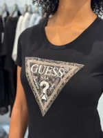 Guess - Ss Cn Triangle Python Tee - Zwart