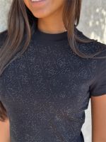 Guess - Ss Mock Neck All Over 4G Tee - Zwart
