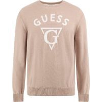 Guess - Edgar Ls Cn Logo Jacq Sweater - Beige