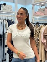 Guess - Cn Ss Embro Script Logo Tee - Beige