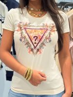 Guess - Ss Triangle Flowers Tee - Beige