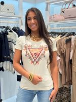 Guess - Ss Triangle Flowers Tee - Beige