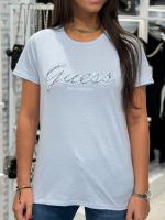 Guess - Ss Script Lace Logo Easy Tee - Blauw