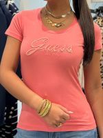 Guess - Cn Ss Embro Script Logo Tee - Oranje