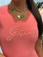 Guess - Cn Ss Embro Script Logo Tee - Oranje