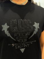 Guess - Ss Cn Sleeves Strass Detail - Zwart