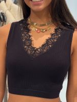 Guess - Raquel Lace Seamless Top - Zwart