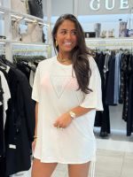 Guess - Triangle Strass Ss Maxi Tee - Wit