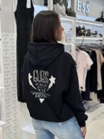 Guess - Hoodie Shiny Cord Sweater - Zwart