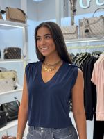 Guess - Vn Eleveted Basic Top - Blauw